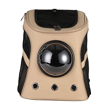 Aswadh Pet Carrier Backpack Space Capsule Cat Dog Carry Bag Outdoor Knapsack Khaki