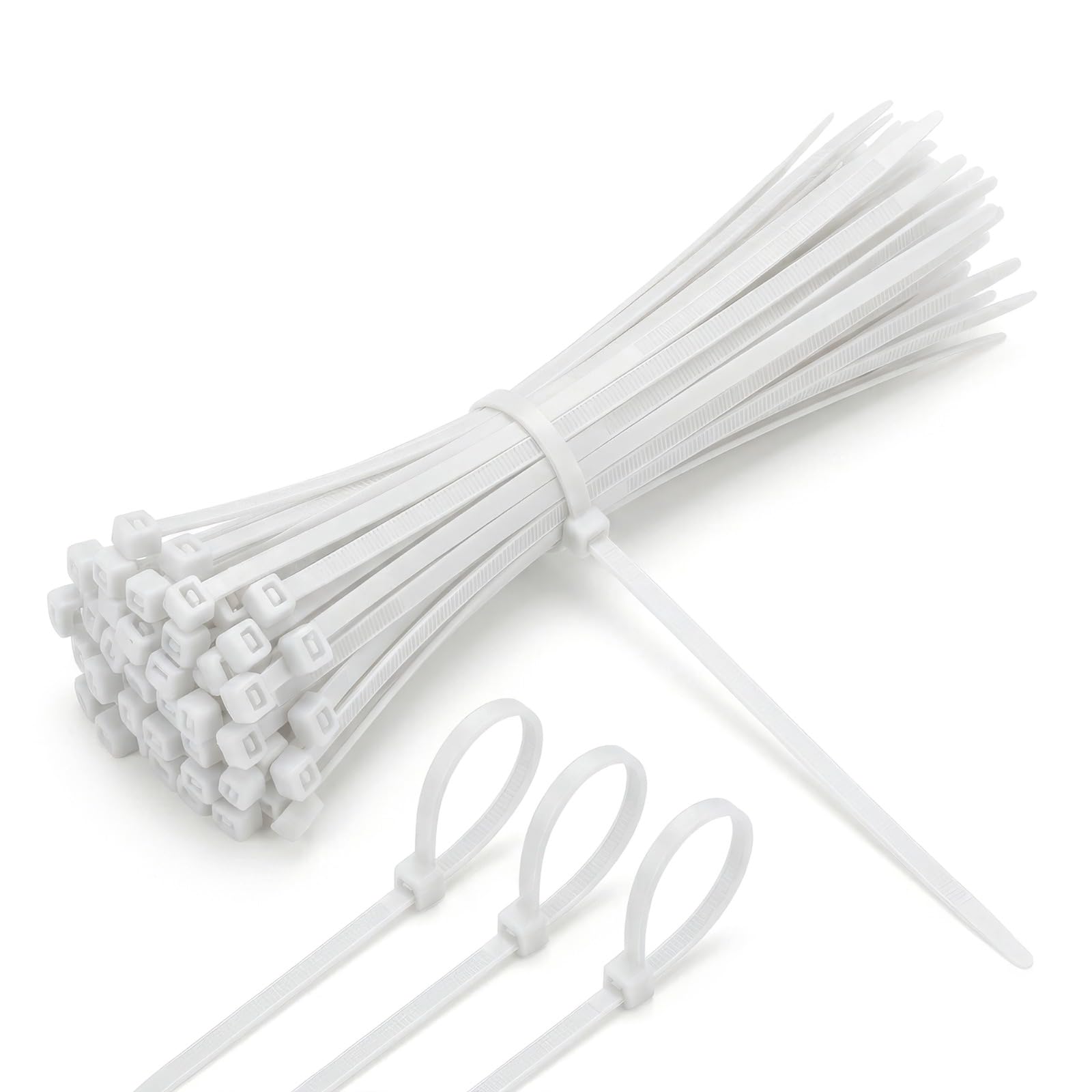 Electronic spices (100X2.0MM) CABLE ZIP TIE Industrial Grade WHITE NYLON 66 WIRE ORGANIZER -100 PCS-image-8