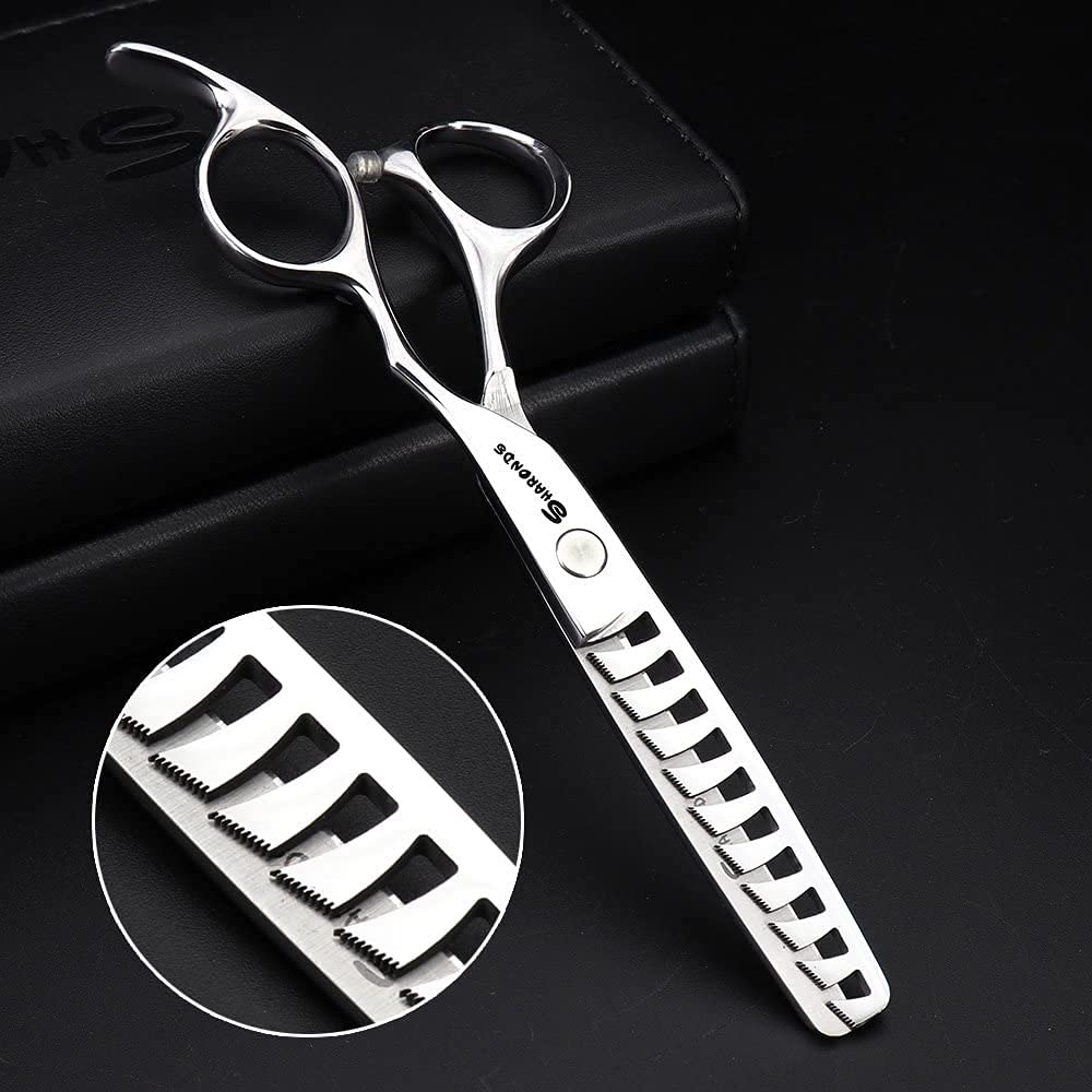 SHARONDS 6 pulgadas Peluquería Profesional Tijeras de Peluquería Salón Set Especial Pelo Largo Split Trim Set Tijeras de Adelgazamiento Set 440c Acero Multifuncional Tijeras de Peluquería