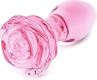 Pink Glass Butt Plug,Crystal Flower Anal Plug,Adult Sex AnalToy,Sex Gifts,S&M Anal Trainer,Portable Bum Bomb Plug,Anal Expander Training Masturbation for Adult Female Men Women Gay and Couples