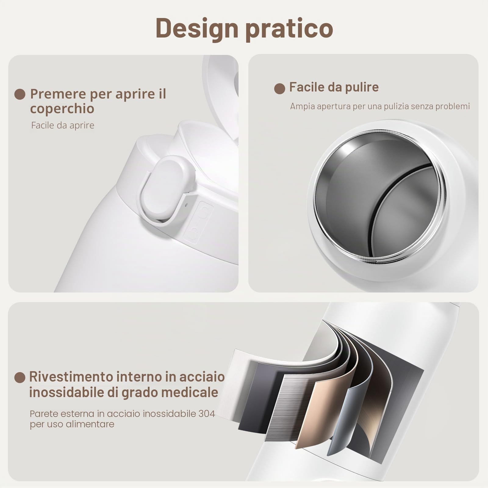 Scaldabottiglie portatile elettrico a riscaldamento rapido ricaricabile (500 ml) con indicatore LED per latte materno e acqua, per auto, campeggio e viaggi