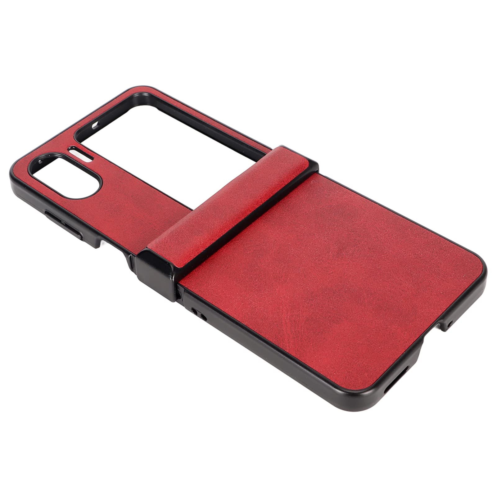Cocoarm Fodera in Similpelle a Conchiglia per Oppo Find N2 Flip (rosso)