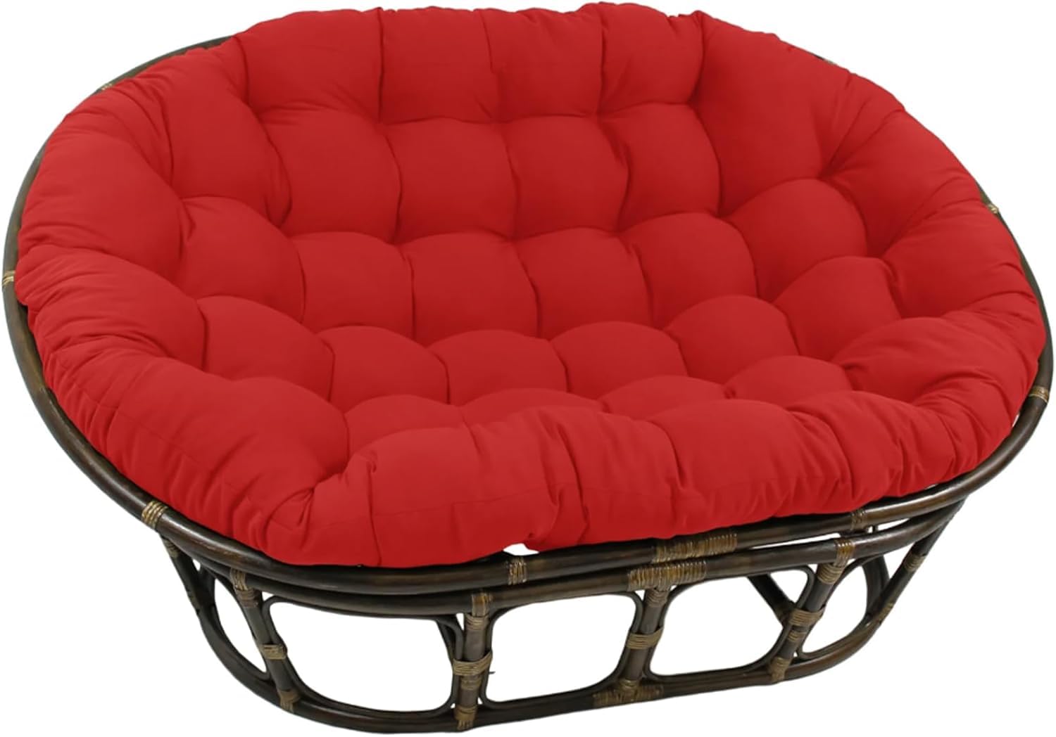 Cojín de silla doble papasan para solucionar la dureza del ratán con acolchado grueso