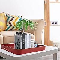 Vista 77 de Gifturbo Bandeja negra para servir, bandejas decorativas de mármol con asas, bandeja de mesa auxiliar, bandejas de plástico rectangulares otomanas