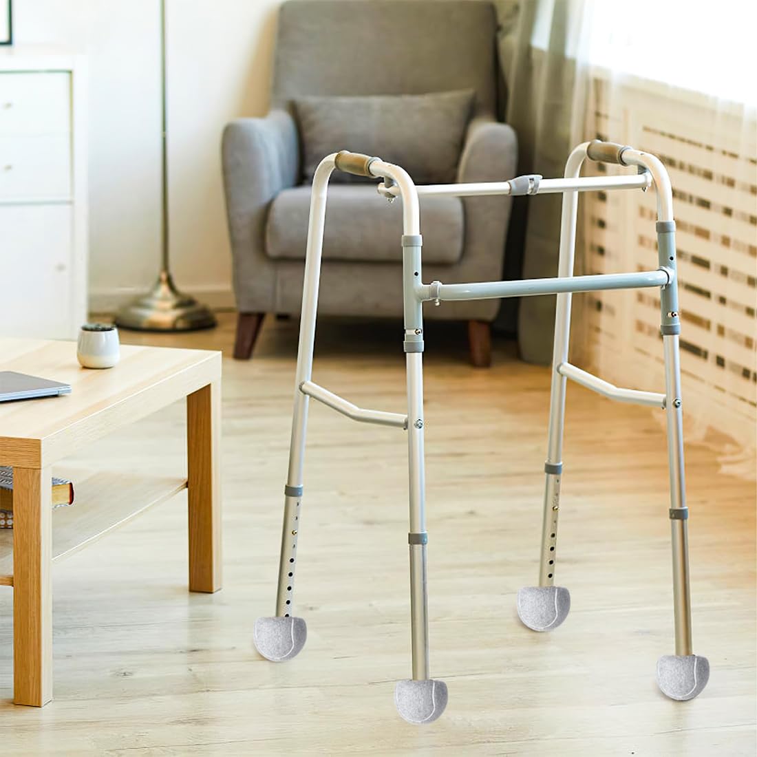 Pelotas de tenis precortadas para andadores, sillas, fundas de patas de mesa de tenis para patas de muebles y protección del suelo, almohadillas de fieltro deslizantes, paquete de 4