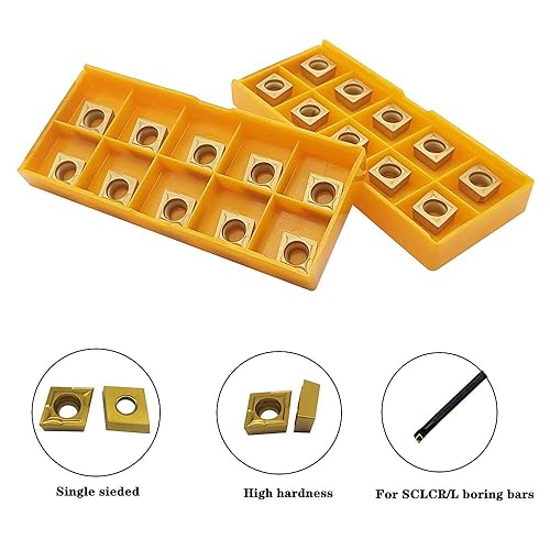 Miniatura 3 de Zouzmin 40 piezas CCMT09T304CCMT32.51 TCMT11020421.51 insertos de torneado de carburo, CCMTTCMT insertos de repuesto de torno CNC multicapa para