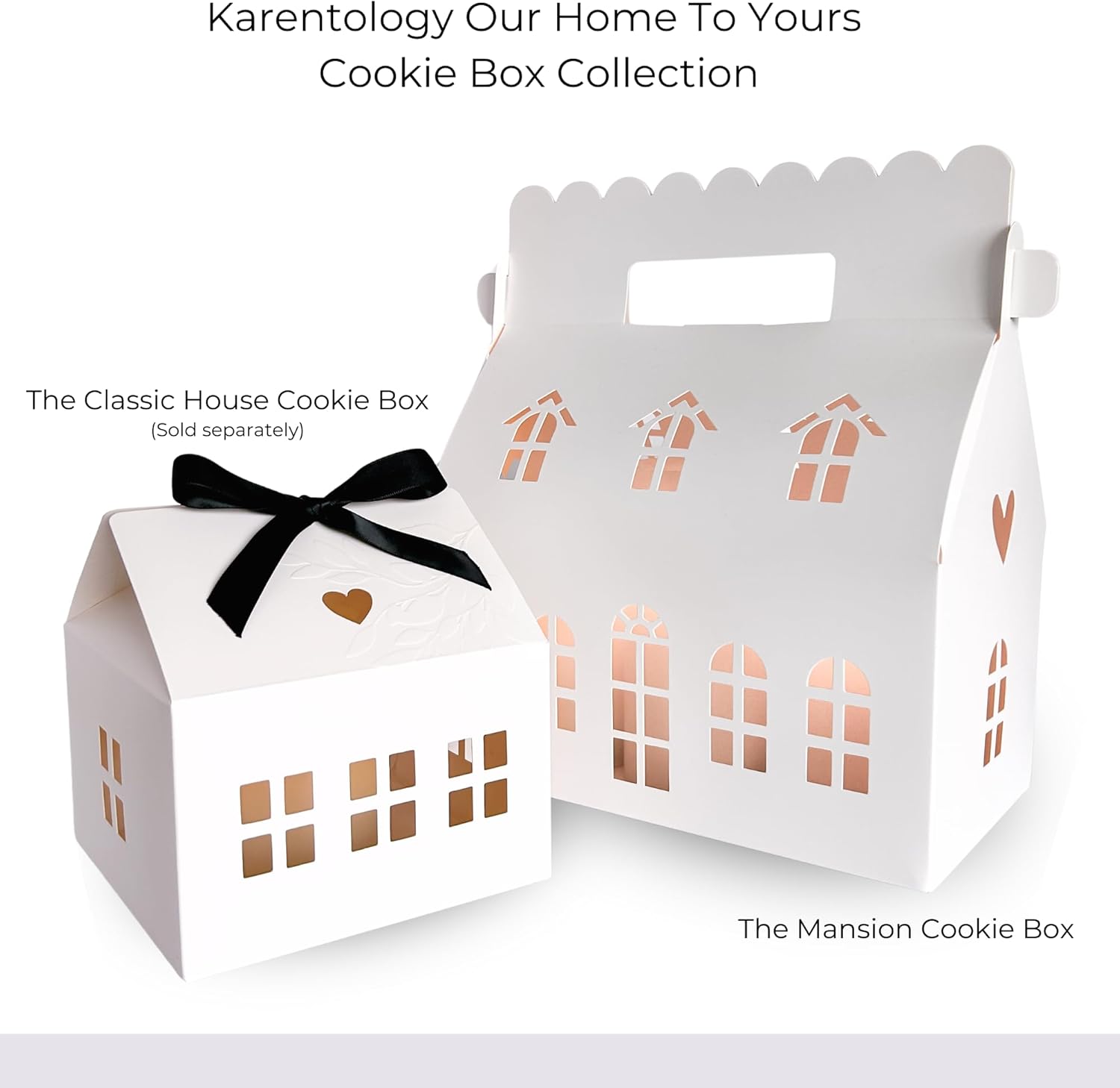 10 Pcs Large Mansion House Shaped Gift Boxes for Treats, Dessert, Fancy Cookie, White Gable Bakery Packaging