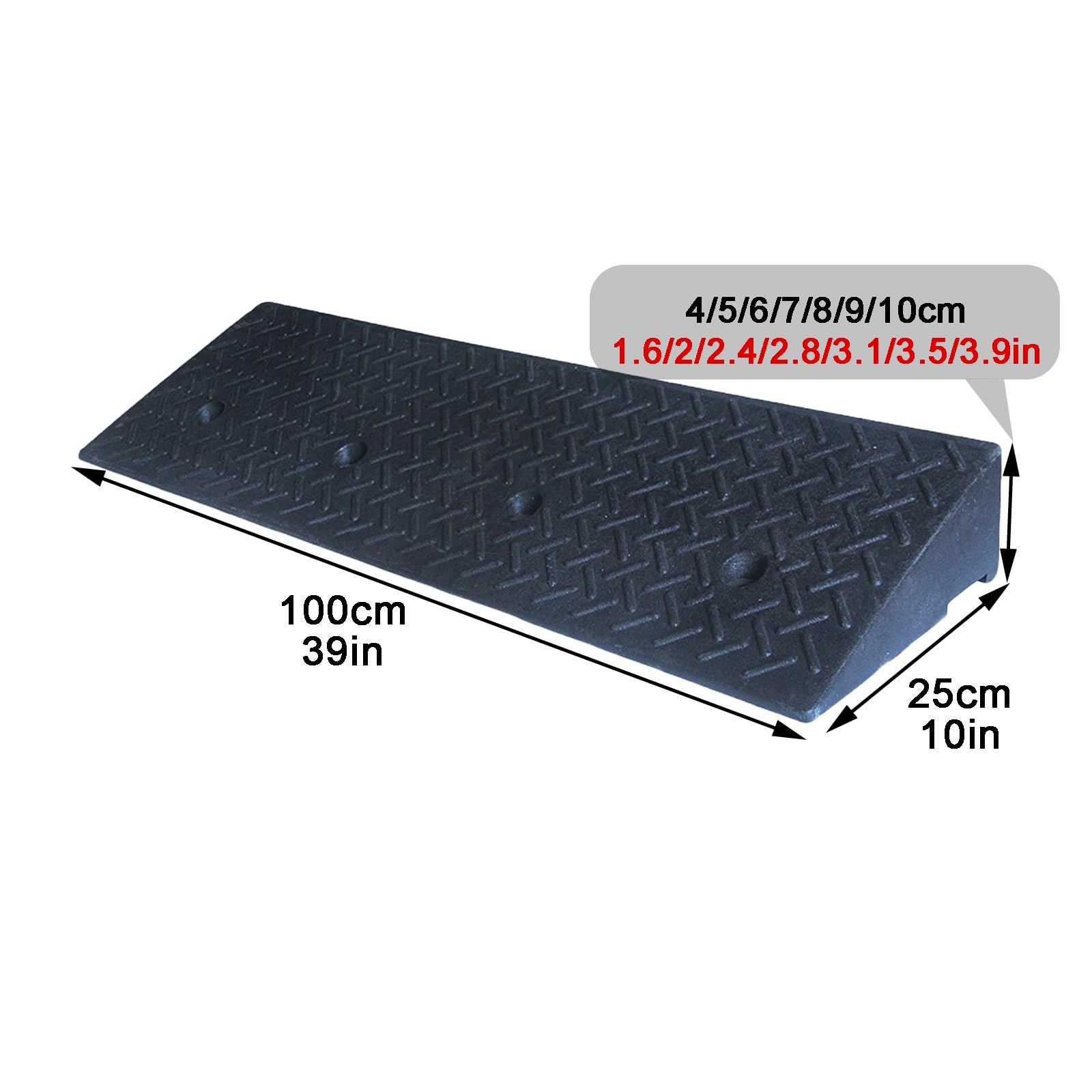 Rampas para Silla de Ruedas Rampas para Coches Rampa para Silla de Ruedas Resistente con Superficie Antideslizante(100 * 25 * 7cm/39 * 10 * 2.8in)