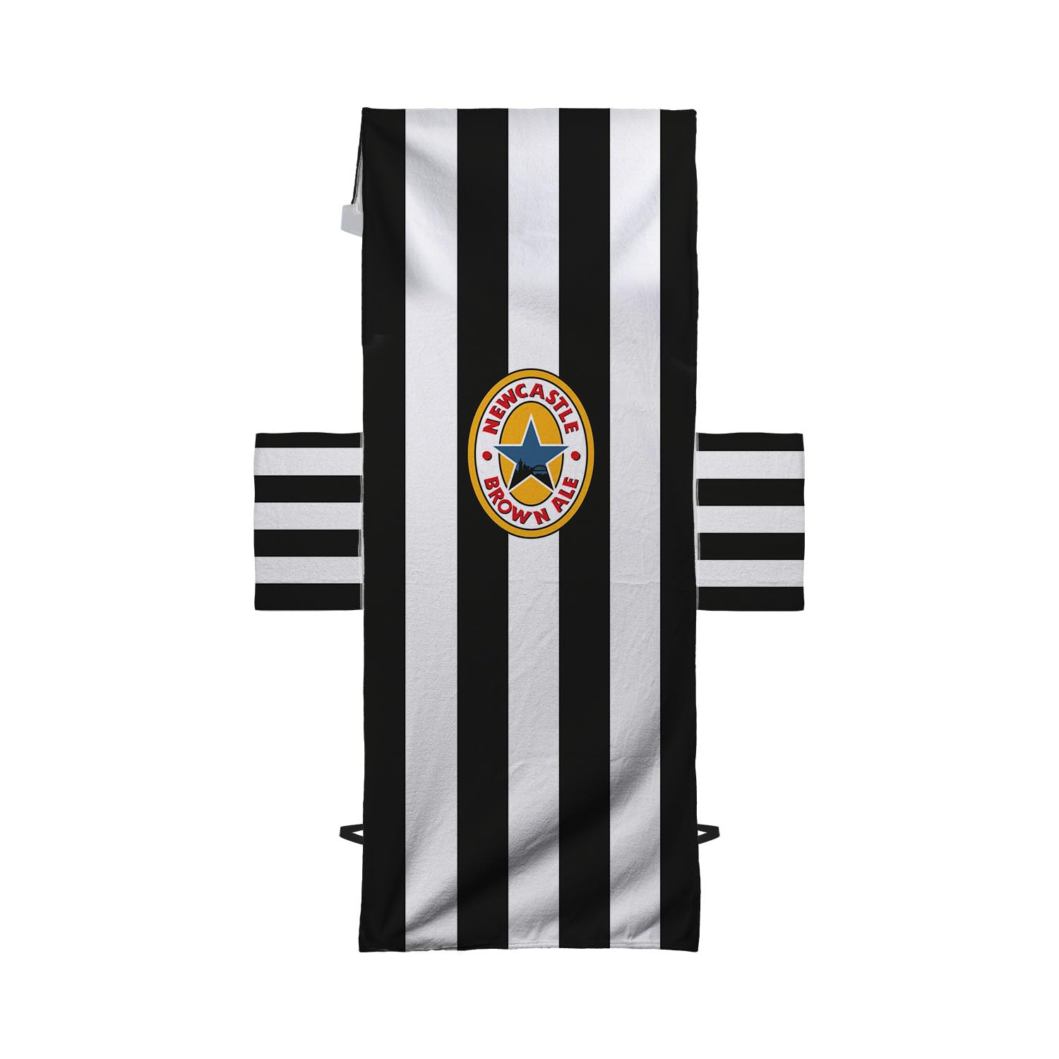 British Made Gifts Multicoloured Newcastle - 1996 Home Kit - Football - Full Length Sun Lounger Towel With Pockets - Sunbed