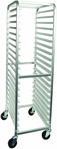 Crestware Estante de aluminio para panecillos de 20 niveles, color plateado