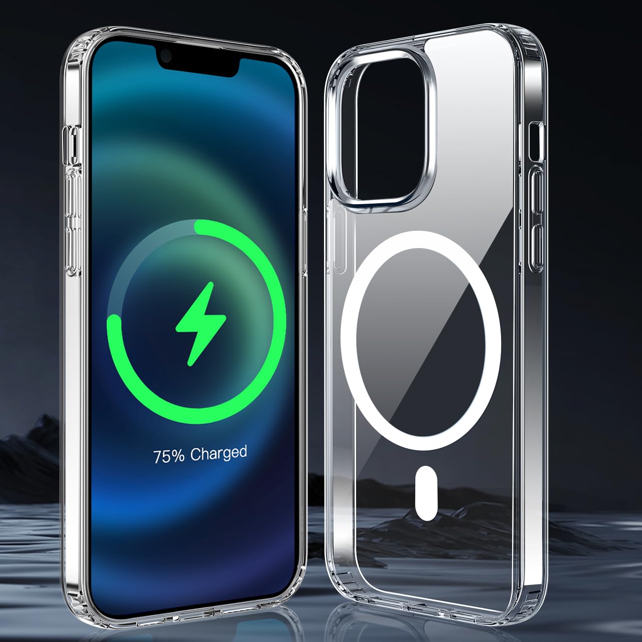 tigratigro Cover Magnetica per iPhone 12/12 Pro, Compatibile con MagSafe Ricarica Wireless, Anti Ingiallimento, Antiurto di Grado Militare, Custodia magnetica, Retro Antigraffio Trasparente