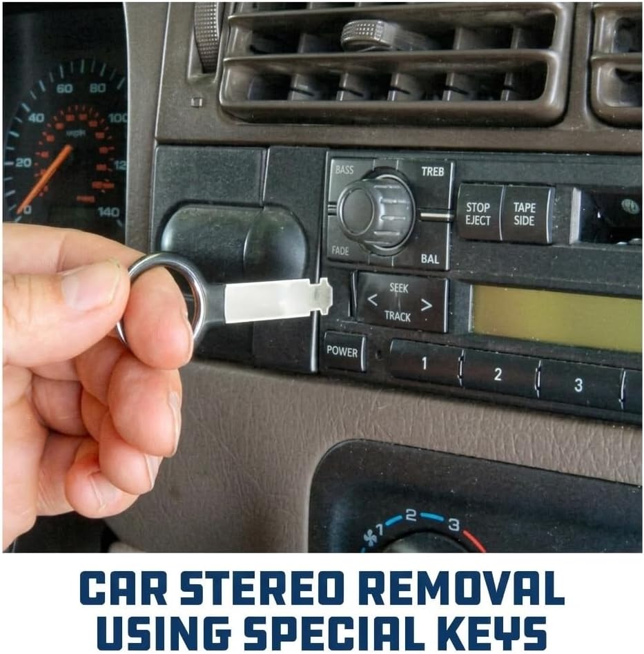 Powerbuilt Radio and Antenna Remove and Install Tool Set, Car Stereo System Remover Keys, 19 Piece, Wrench, Hex Keys, Storage Case - 648997