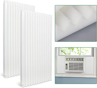 Window Air Conditioner Side Panels Insulated Kit, Universal Size of 17 x 9 x 7/8 inches Window AC Insulation Foam Panels, Pack of 2 Insualted Window Seal Panels, White