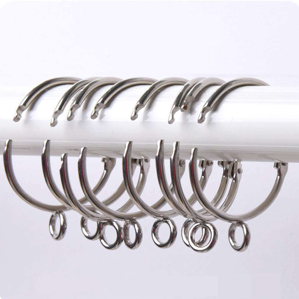 12pcs Crochets Anneaux De Rideau De Douche En Acier Inoxydable Chromé