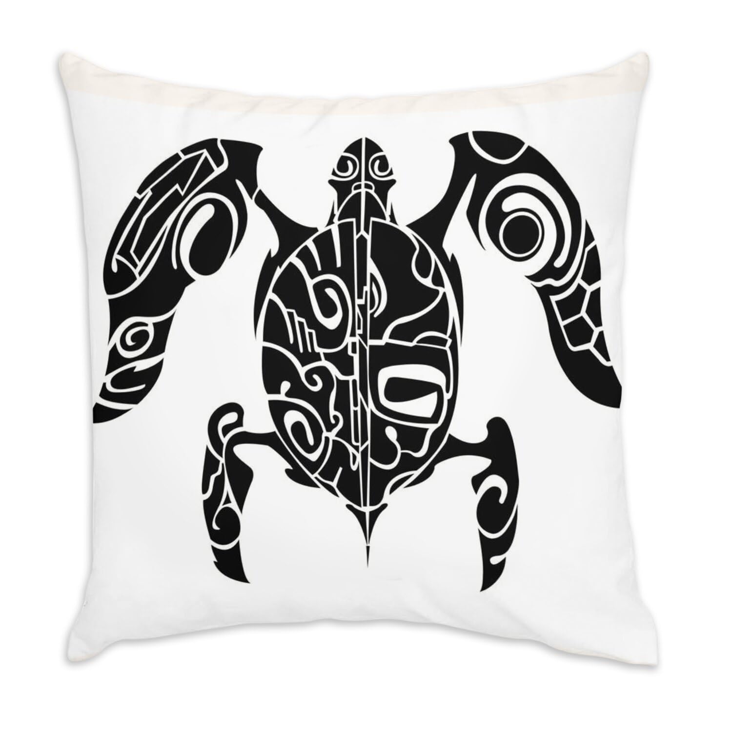 Coussin en velours blanc tortue pour une ambiance zen