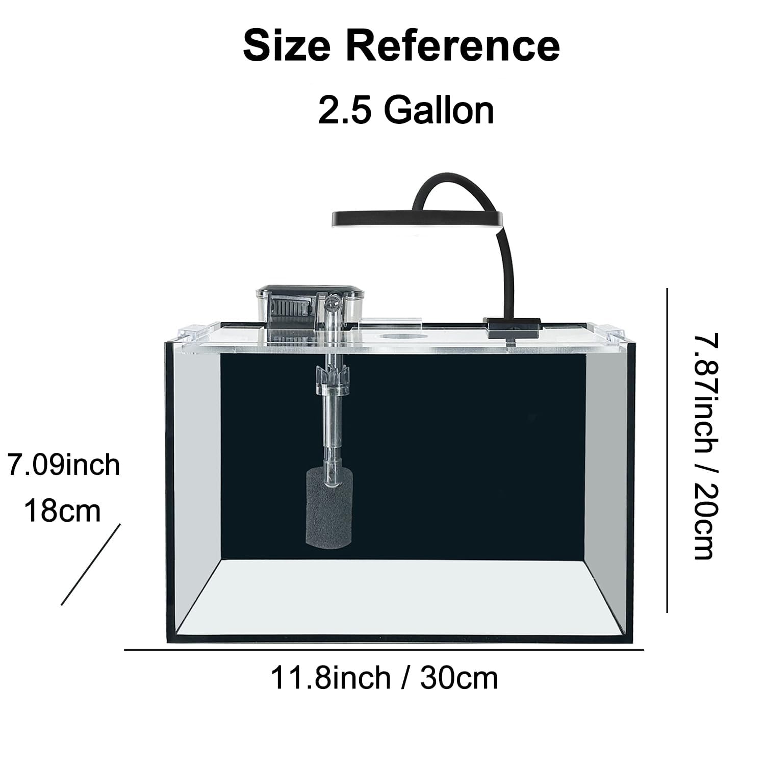Aquarium-Set 11L mit LED-Beleuchtung, Filter 30x18x20cm