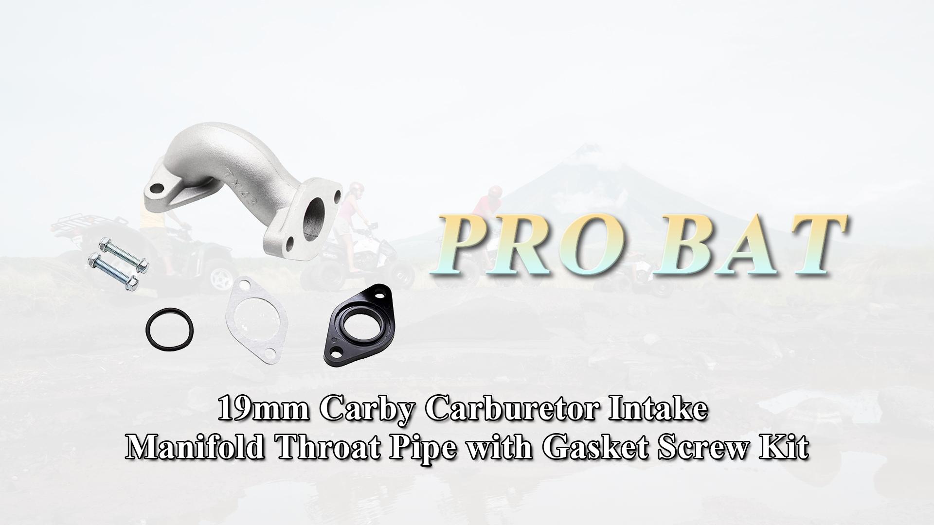 PZ19 19MM Carburator Intake Pipe Manifold with Gasket Screw Kit