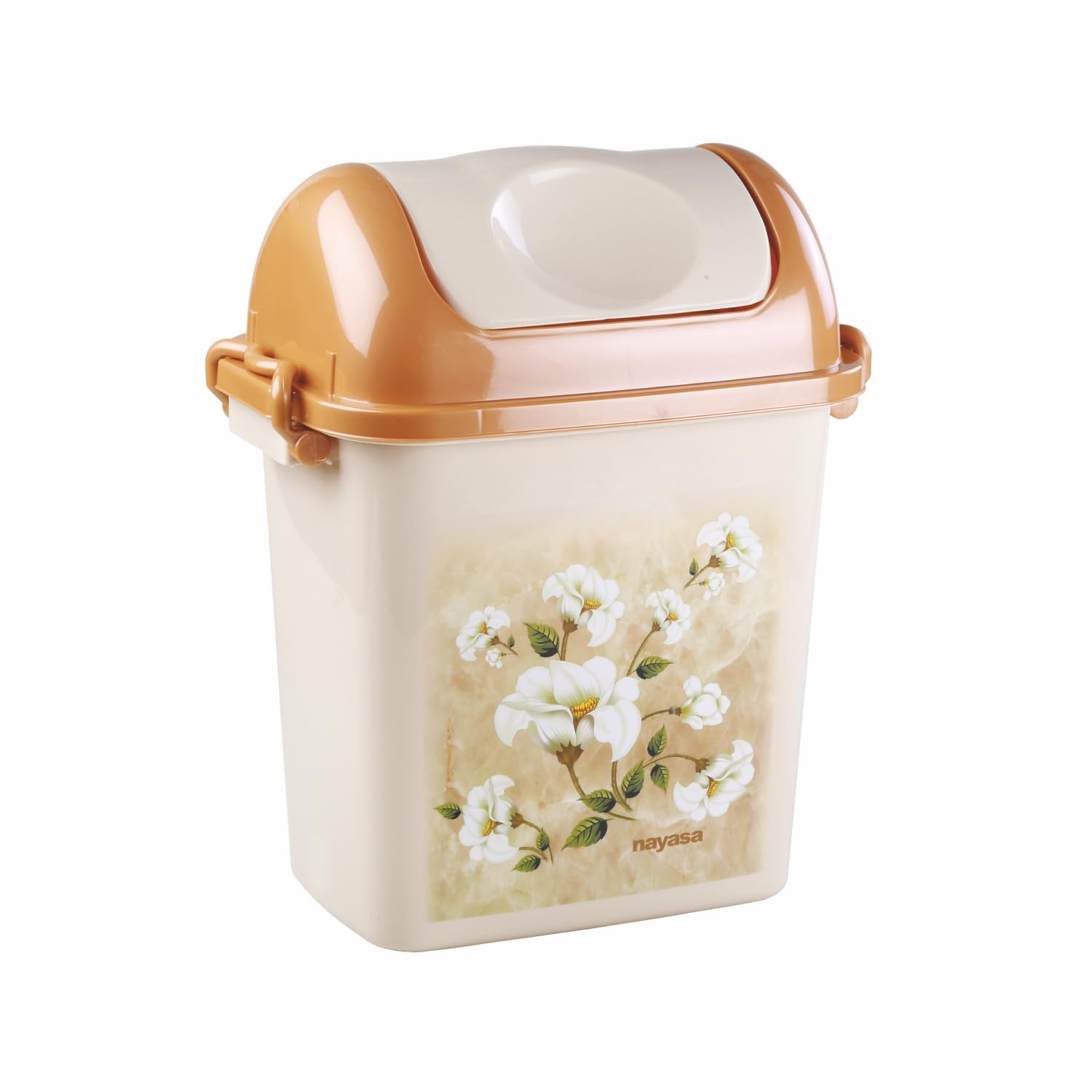 Nayasa Marble Swing Bin - Stylish Dustbin with Lid -1