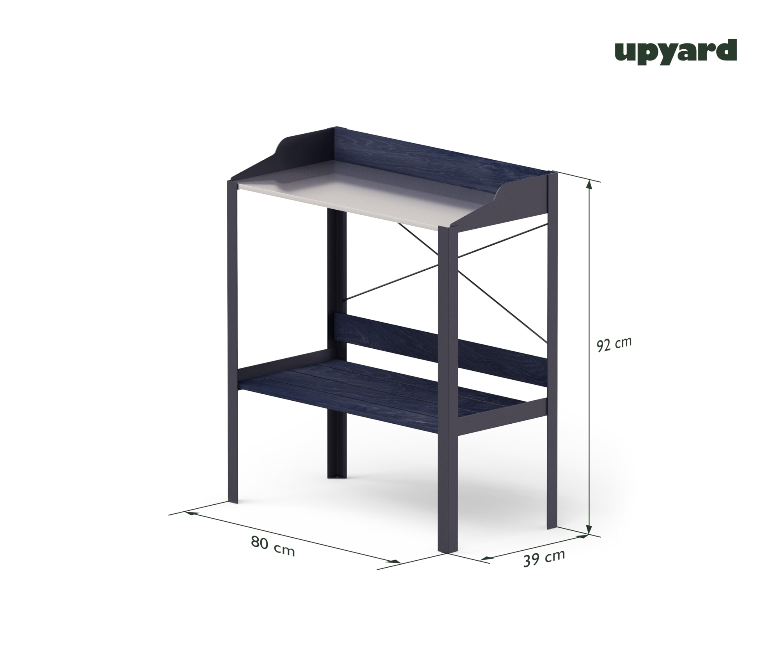 Upyard Planting Table Modern - moderner Pflanztisch aus Naturholz - erhöhter wetterfester Gärtnertisch für Balkon und Garten, 80x39x92, Schwarz