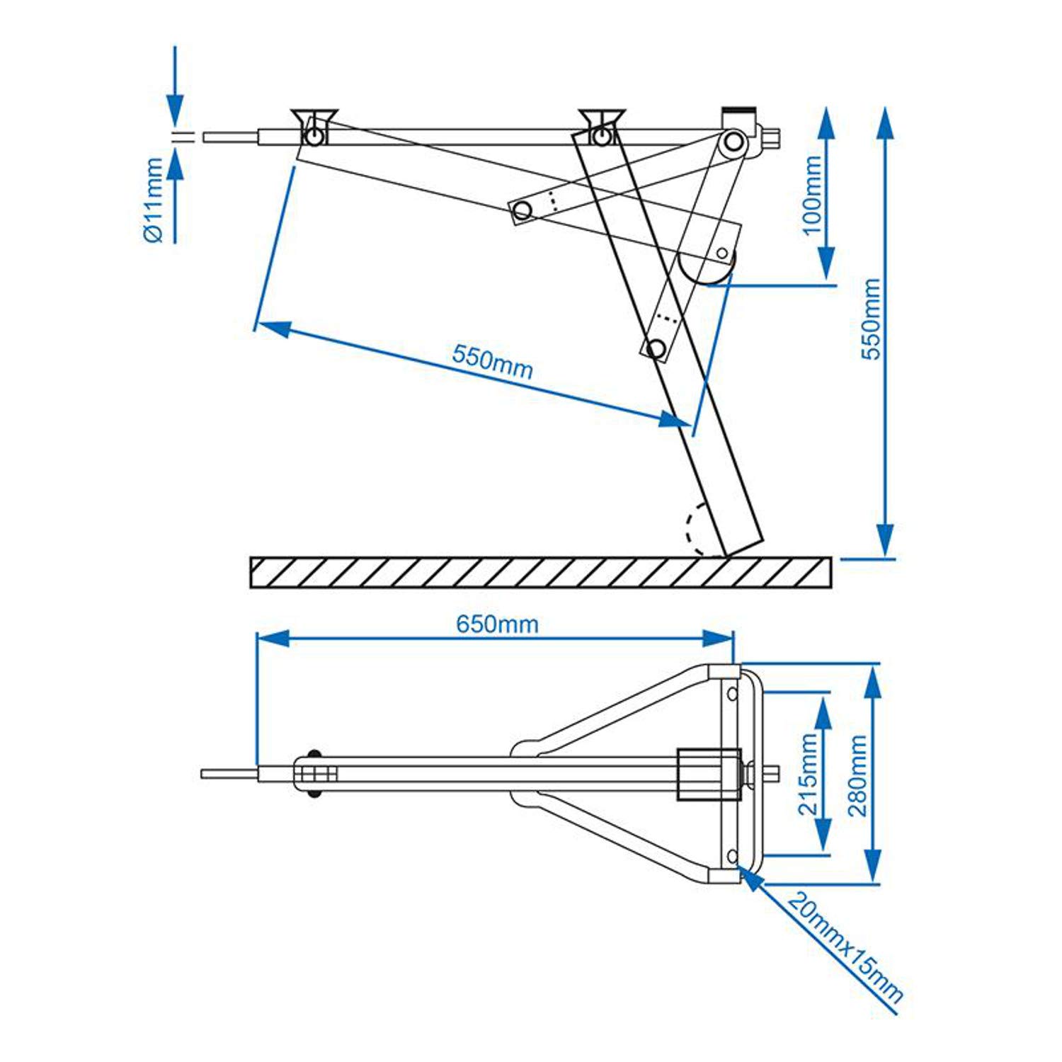 4x PROPLUS Ausdrehstütze Stützfuß Steckstütze Wohnwagen 19mm Kurbelstützen 600kg