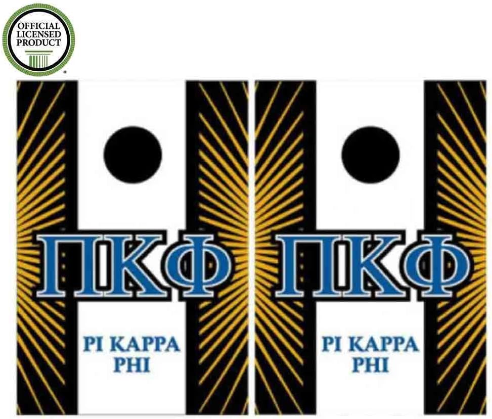 VictoryStore Cornhole Games - Pi Kappa Phi Cornhole Bag Toss Game - Starburst and Stripe - 8 Bags Included