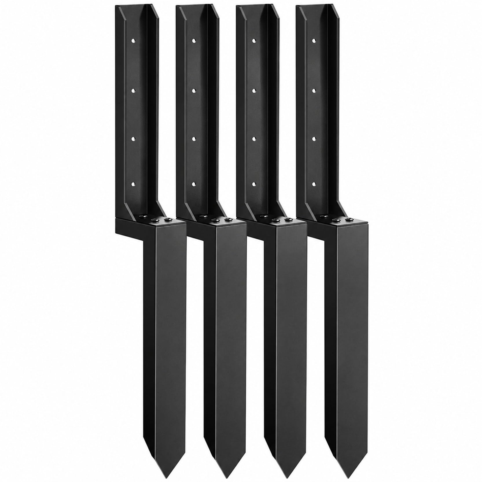 Estacas de reparación de postes de valla de acero resistente, sin excavación, anclaje para postes de madera rotos, anclaje negro en forma de H para buzones de correo, postes de enrejado