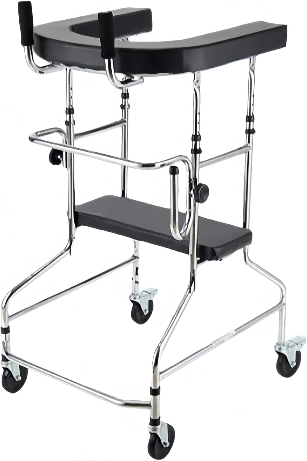 Sandqvipa介護 歩行器 高さ調整 リハビリ ブレーキ付 歩行車 高齢者用 歩行補助 座面付 キャスター付 在宅介護 軽量 グ