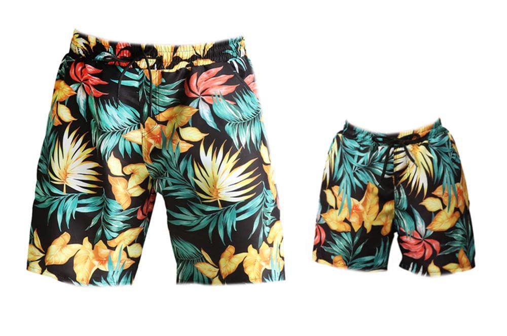 Family Matching Swimsuit Father and Son Floral Print Beachwear Swimwear Sets Daddy and Me Swimming Pants-image-10