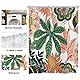 ASDCXZ Duschvorhang Boho Blumen 180x180 cm, Abstrakt Grün Tropischer Pflanzen Rosa Blumen Waschbar Bad Duschvorhänge Polyester Textil Wasserdicht Duschvorhang für Badewanne mit 12 Duschvorhang Hake