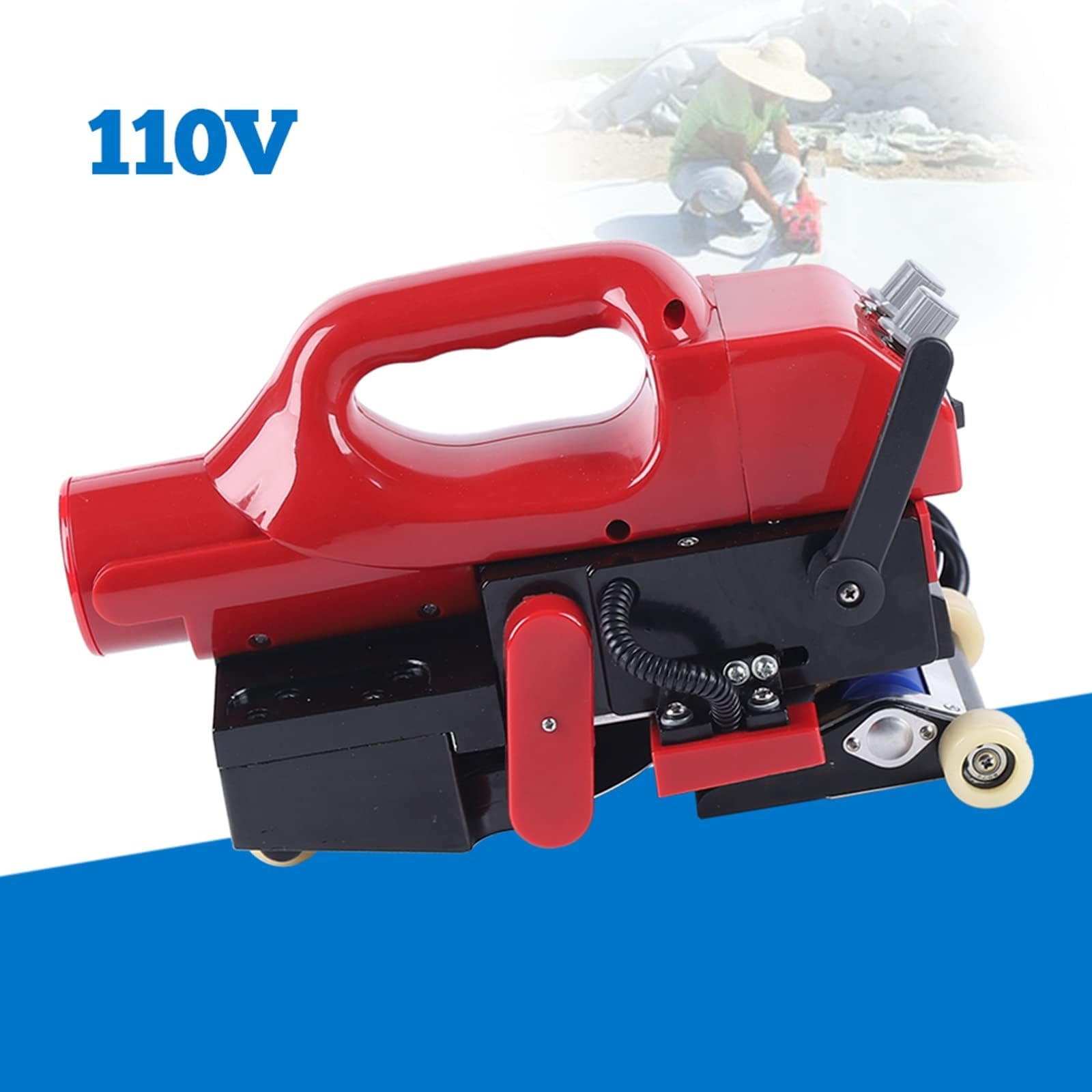 Zgrzewarka klinowa 800 W, automatyczna spawarka do tworzyw sztucznych do uszczelniania geomembrany PVC, EVA, PE, HDPE, PP, prędkość 0,5-5 m/min, wydajne narzędzie spawalnicze