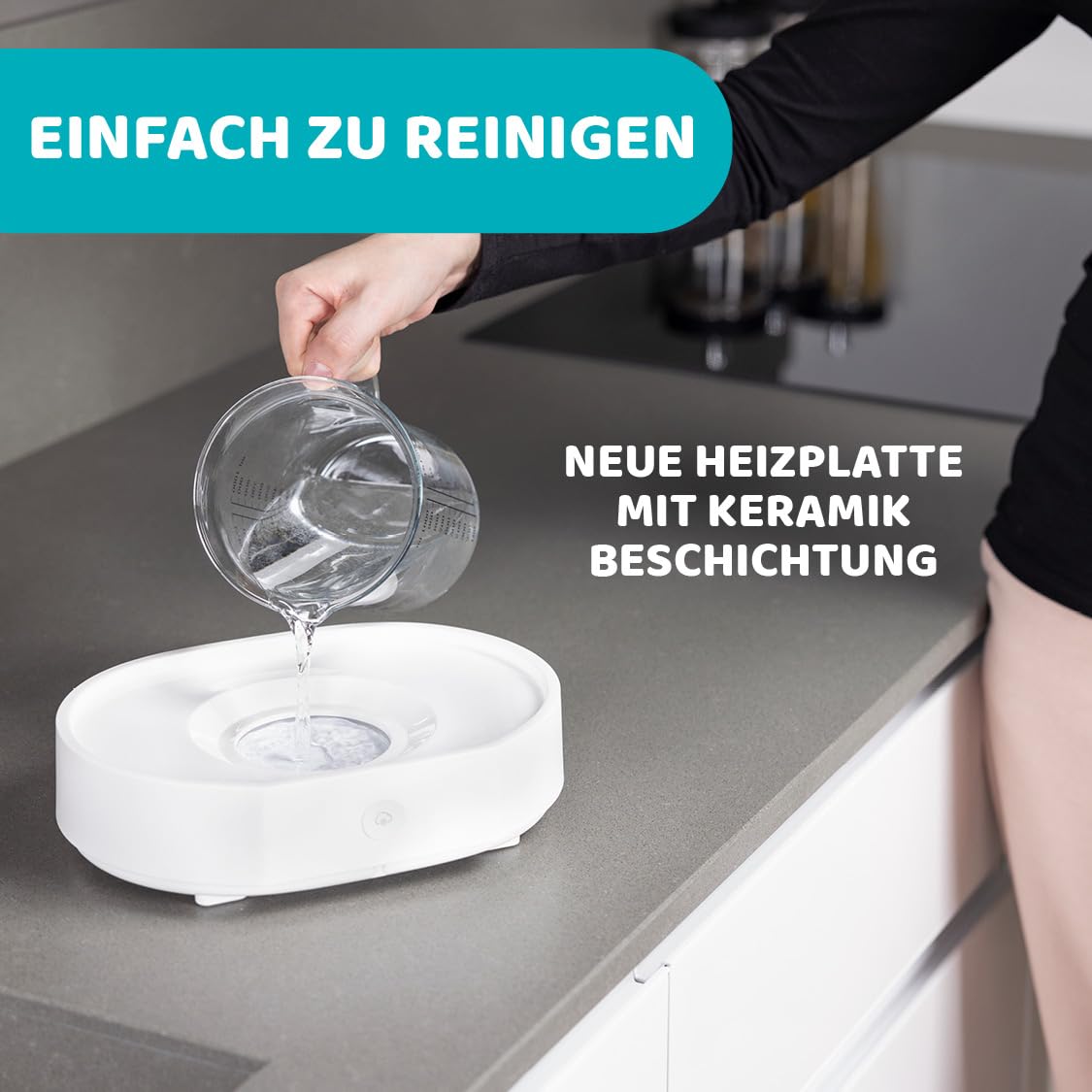 Chicco Modularer Dampfsterilisator 3 in 1, Babyflaschen-Sterilisator, Einstellbarer Dampfsterilisator für Babyflaschen, für Mikrowelle, mit 3 Konfigurationen, Schnelle und Einfache Anwendung