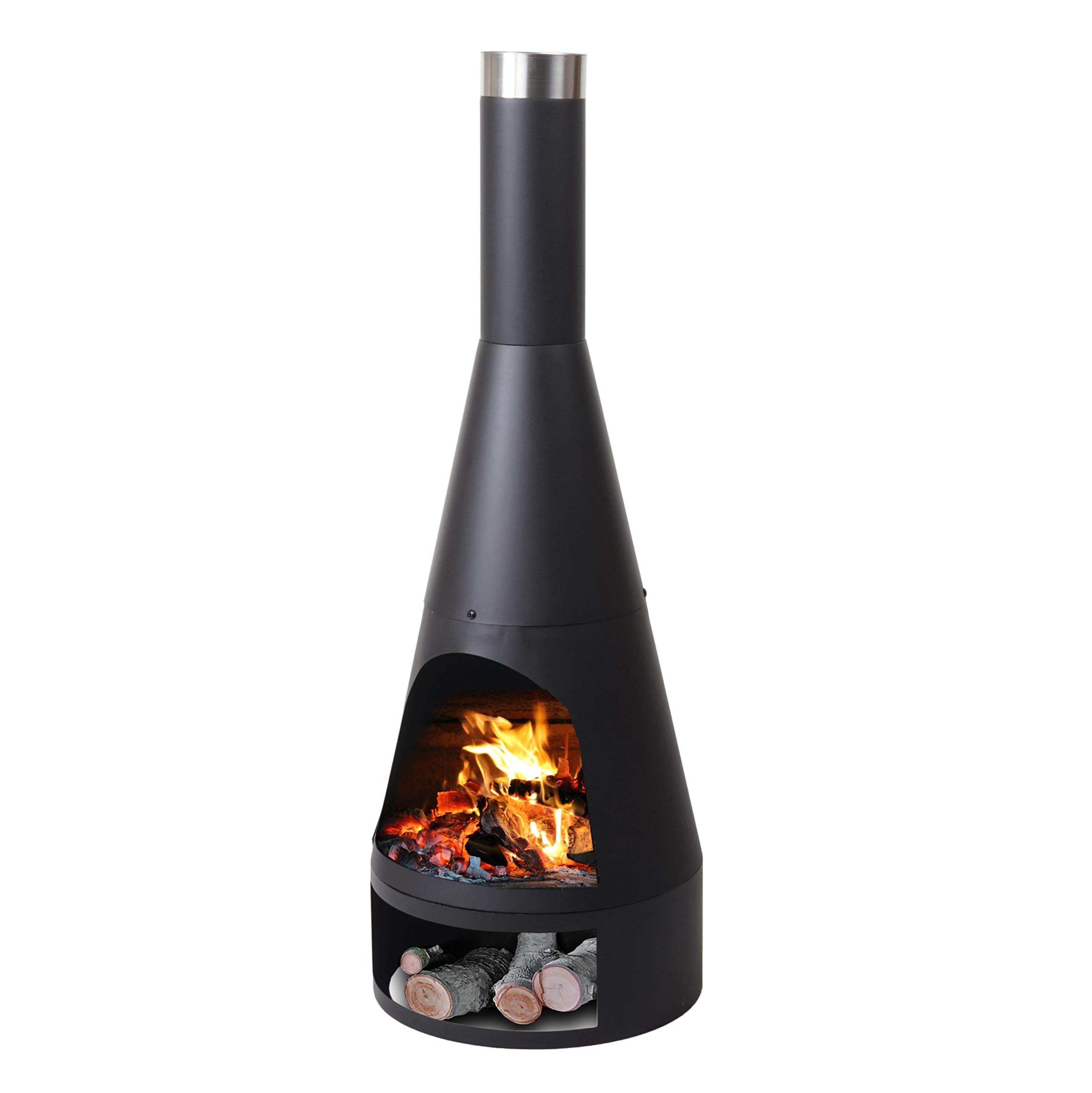 Gartenofen HWC-K90, Gartenkamin Terrassenkamin Terrassenofen, Schürhaken Feuerstelle - 120x43cm schwarz