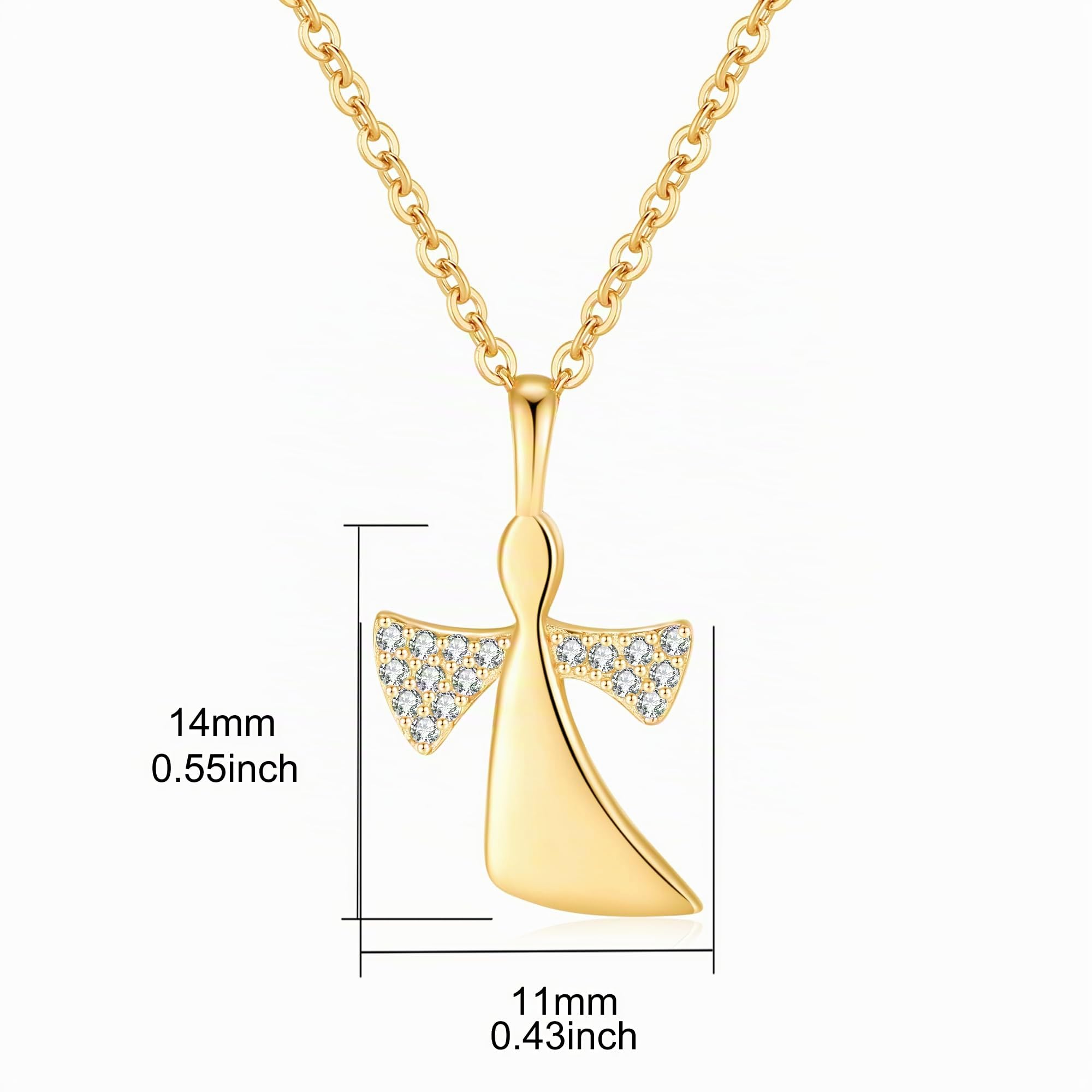 Jrêveinfini Schutzengel Halskette Damen 925 Silber mit Anhänger, Engel Schmuck Glücksbringer für Frauen mit Geschenkbox, Geschenk zu Weihnachten, Valentinstag, Muttertag & Geburtstag