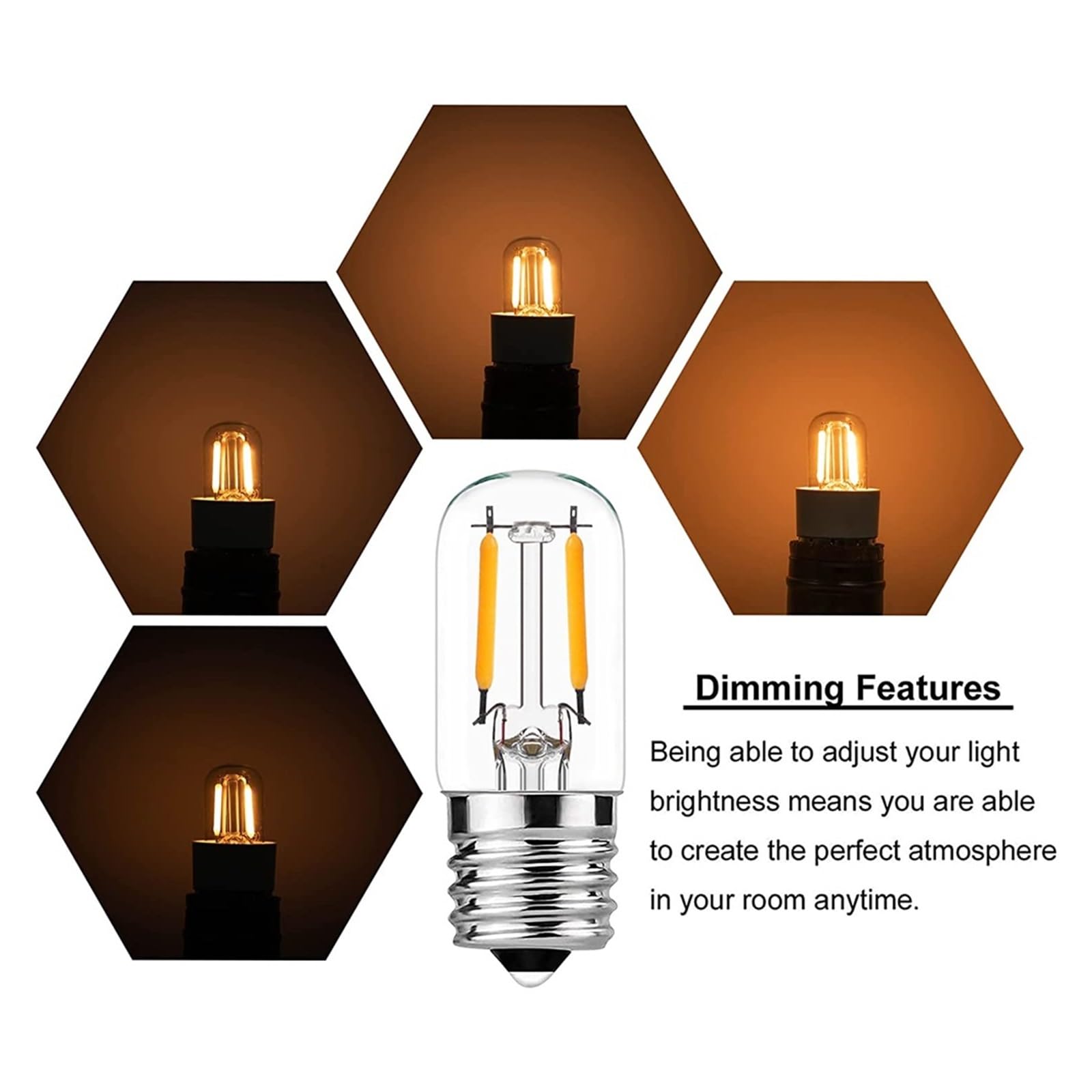 Bombillas LED Retro E17, 110 V, T20, 2 W, Regulables, tubulares, Tipo ampolla, lámpara de Sal, luz de Lava, Bombilla de filamento LED de Repuesto