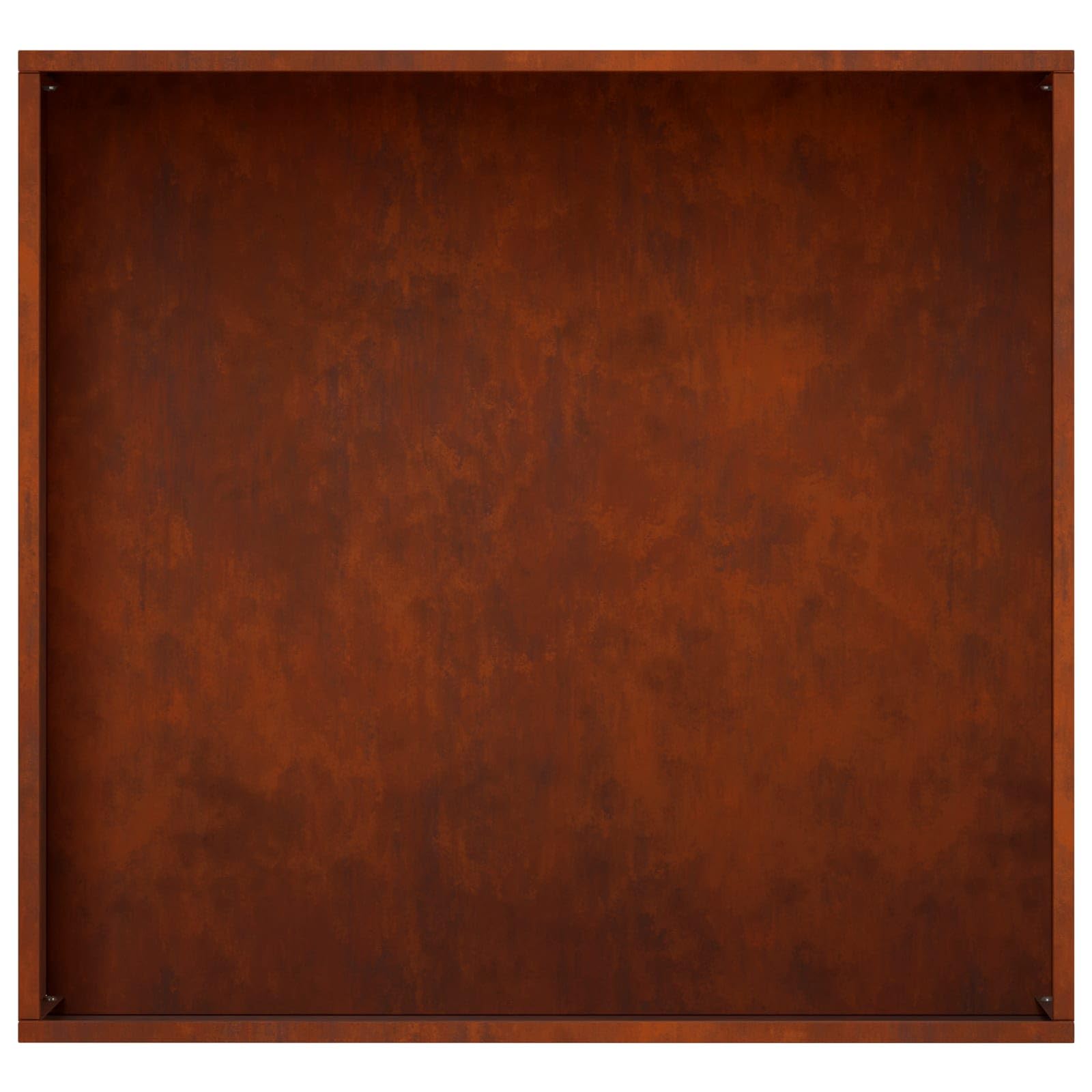 Macetero de jardín con aspecto oxidado, 50 x 50 x 49 cm, acero resistente a la intemperie para exteriores, moderna cama rectangular de jardín, resistente a la intemperie y a los rayos UV