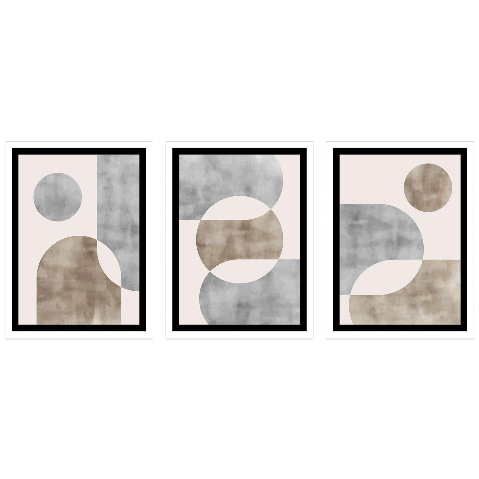Lumalea - Zestaw 3 plakatów, tryptyk z geometrycznymi kształtami, obraz na całej stronie, 3 plakaty, 70 x 100 cm
