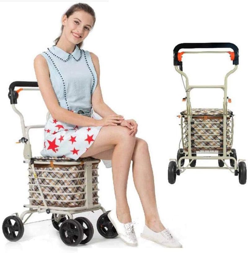Shopping Trolley Grocery Cart Foldable Rolling Wheels Push Bag Condo Apartment Picnic Beach Travel Portable Folding