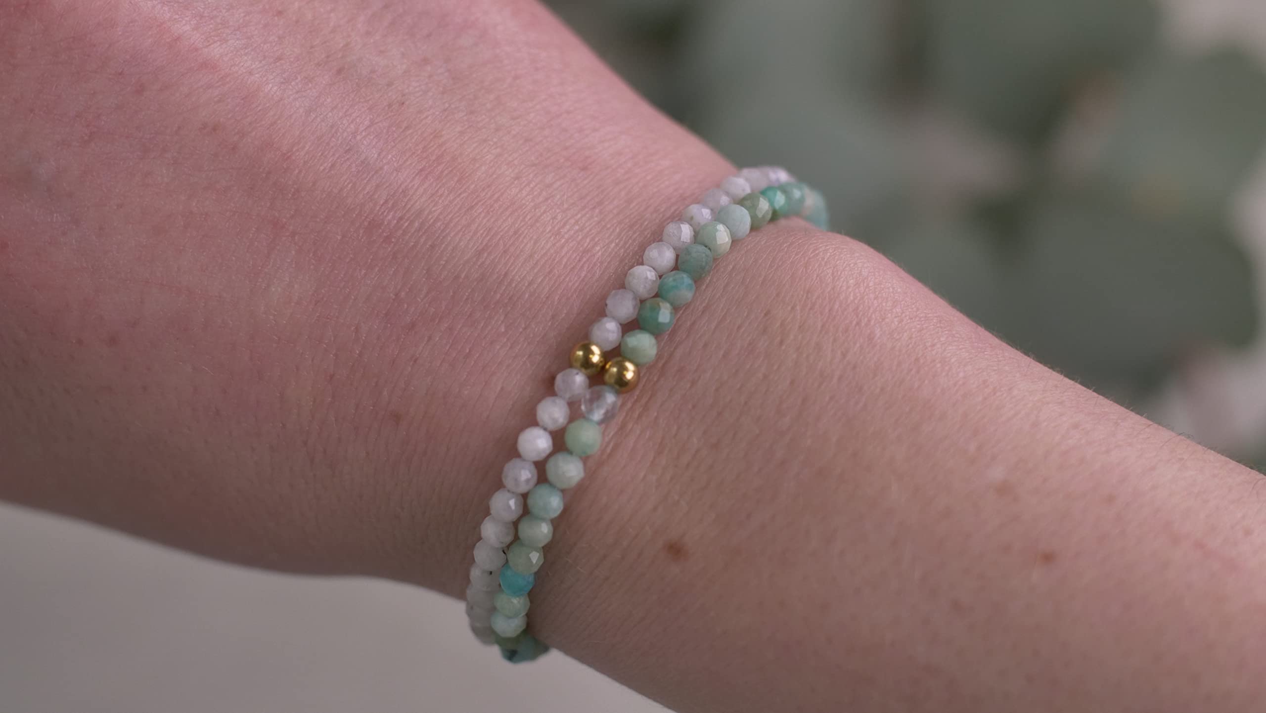 BERGERLIN Echtes Naturstein Perlenarmband - Naturstein geprüft in Deutschland, mit 925 Sterling Silberperle oder vergoldeter Perle - Mit Verschluss und Echtheitszertifikat, für Damen und Herren