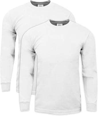 Shaka Wear MHL01_S Max Heavy Weight Cotton Long Sleeve T-Shirt White S 2pk