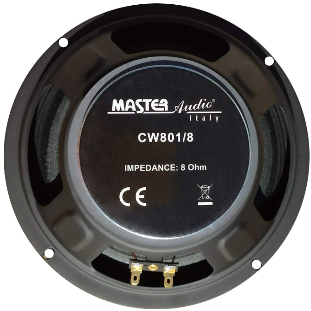 1 WOOFER MASTER AUDIO CW801/8 Altavoz 20,00 cm 200 mm 8" 150 vatios rms 300 vatios MAX impedancia 8 ohmios 93 db suspensión rígida para Coche, 1 Pieza