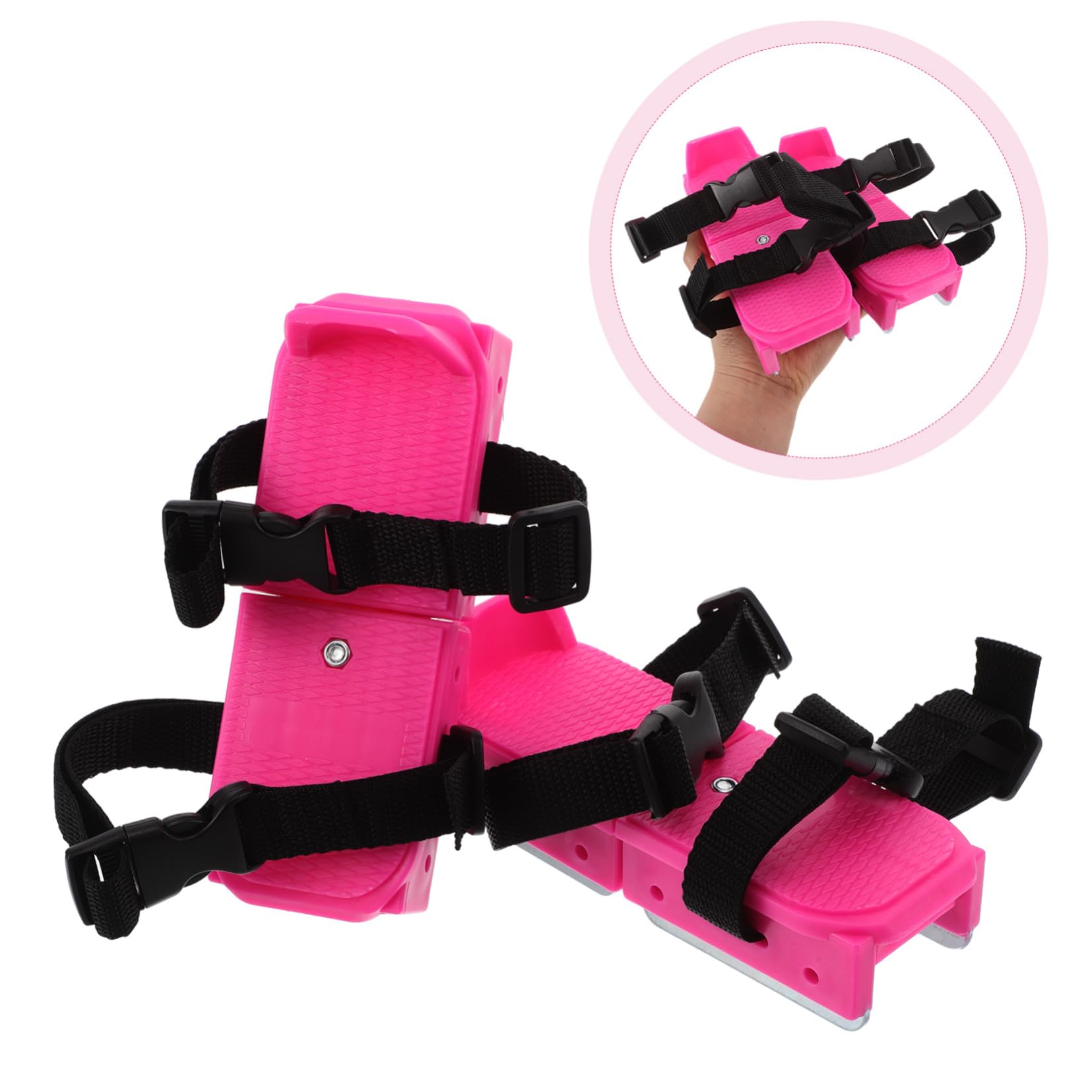 Toyvian Mini Patines de Esquí Cómodos Ajuste Seguro Ajustables Rosa para Niños para Patinaje sobre Hielo y Nieve