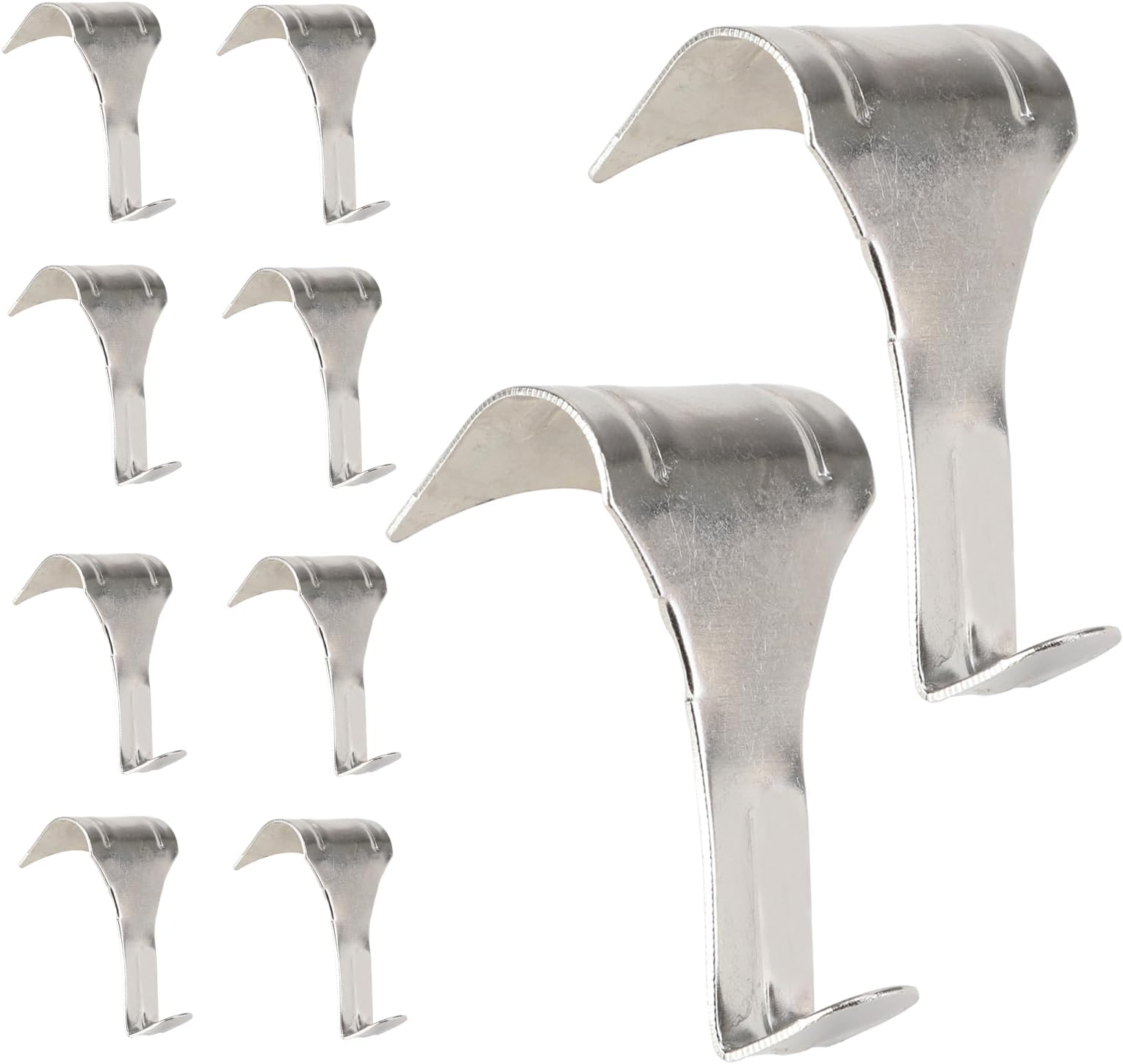 10pcs Picture Rail Hooks Chrome Plated Moulding Picture Hooks Rail Hangers S Shaped Heavy Duty Hanging Holder for Art Exhibition Gallery Picture Billboards Display Hold up to 16.5LB, Silver