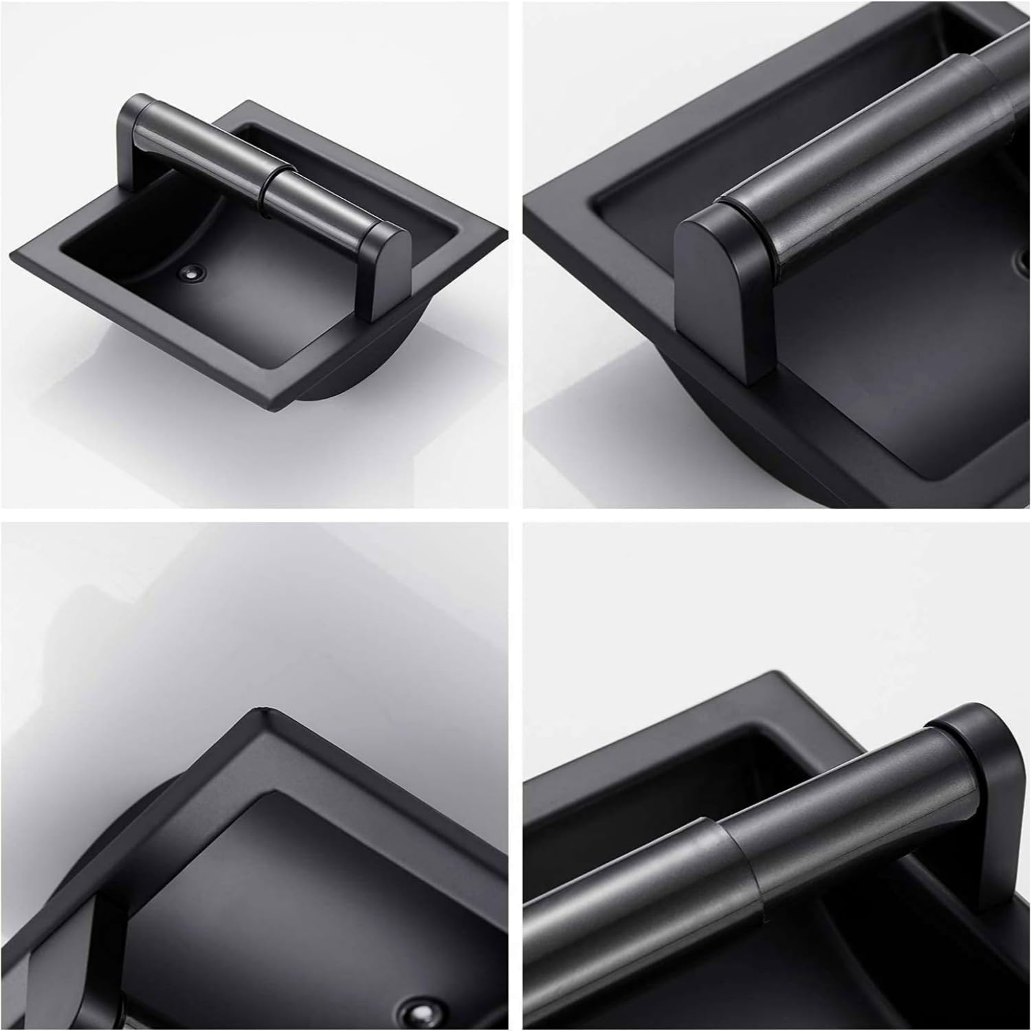 YWHWXB Toilet Paper Holder, Recessed, Stainless Steel, Wall-Mounted, Matte Black — Amazon image 3