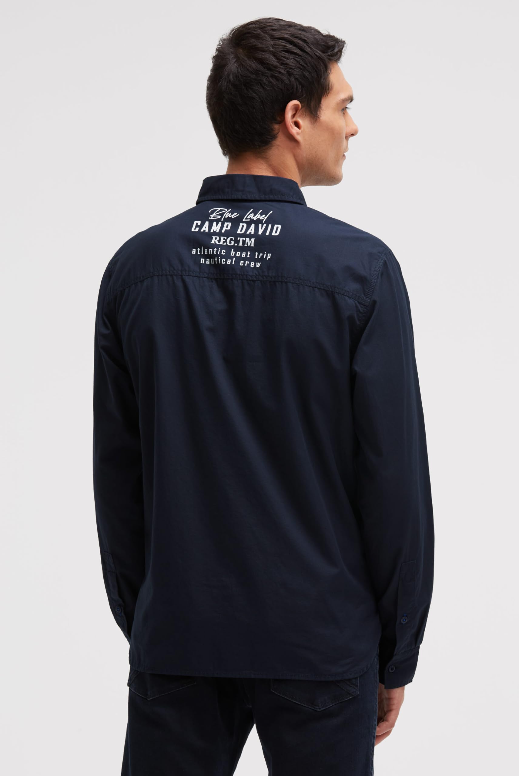 Camp David Herren Langarmhemd mit Klappentaschen und Prints