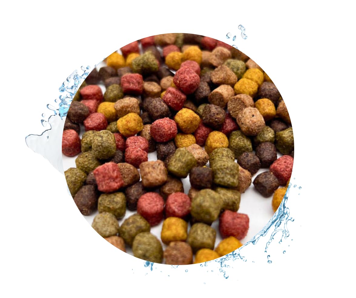 Warnick's Koifutter 10-Sorten-Mix mit Spirulina - 5 L, 6 mm - Fischfutter für Koi & Zierfrische - schwimmend & sinkend, gut verdaulich