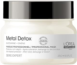 L'Oréal Professionnel Paris Metal Detox Hair Mask - Sulfate-Free Deep Conditioner & Treatment For Dry or Damaged & All Hair Types, Prolongs Color, Prevents Damage & Adds Softness