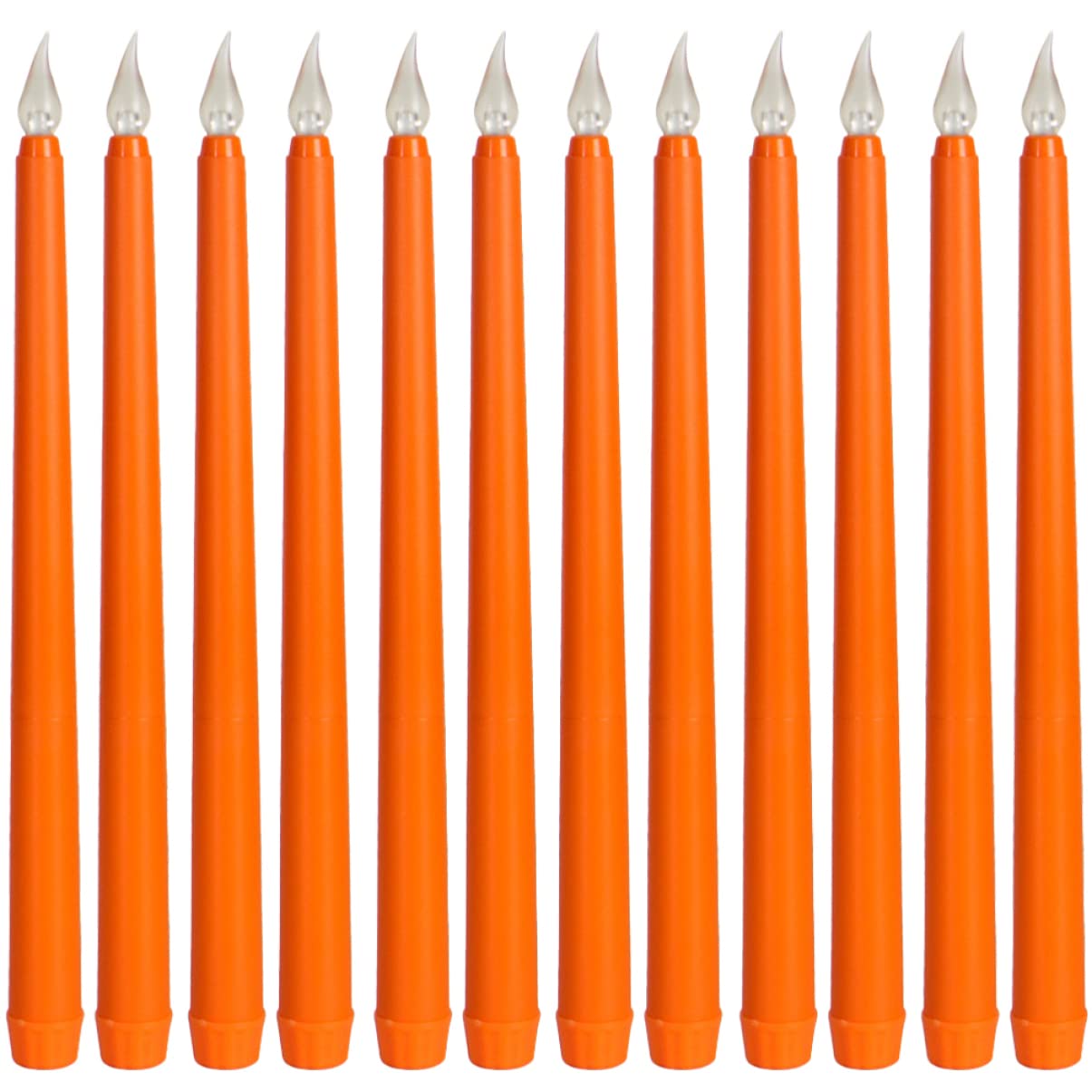 12 Pièces Bougies Effleurant Bougies Actionnées Lumières De Batterie De Noël Led Fête Sans Cône D'Église Pour Décor Bougie Anniversaire Sans Flamme Mariage Électrique Orange