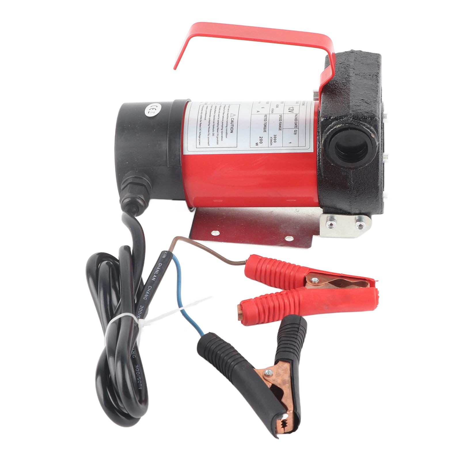 Cryfokt Bomba de Transferencia Diésel de 12V, Bomba Eléctrica Portátil de Alta Resistencia para Vehículo, Camión, 40l/min, Hierro Fundido Resistente a la Corrosión