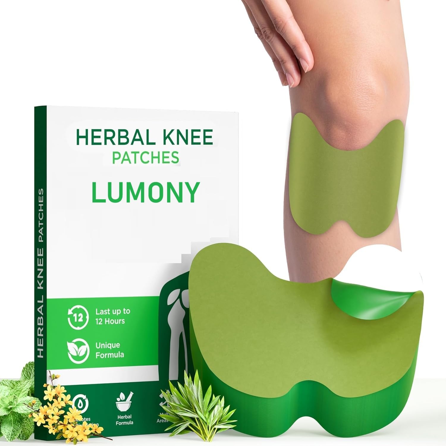 LUMONY® Knee Patch For Pain Relief | Pack of 30pcs | Herbal Knee Pain Relief Patches | Joint Knee Pain Relief | Instant Relief | Arthritis Inflammation Patch Sticker | No Side Effects