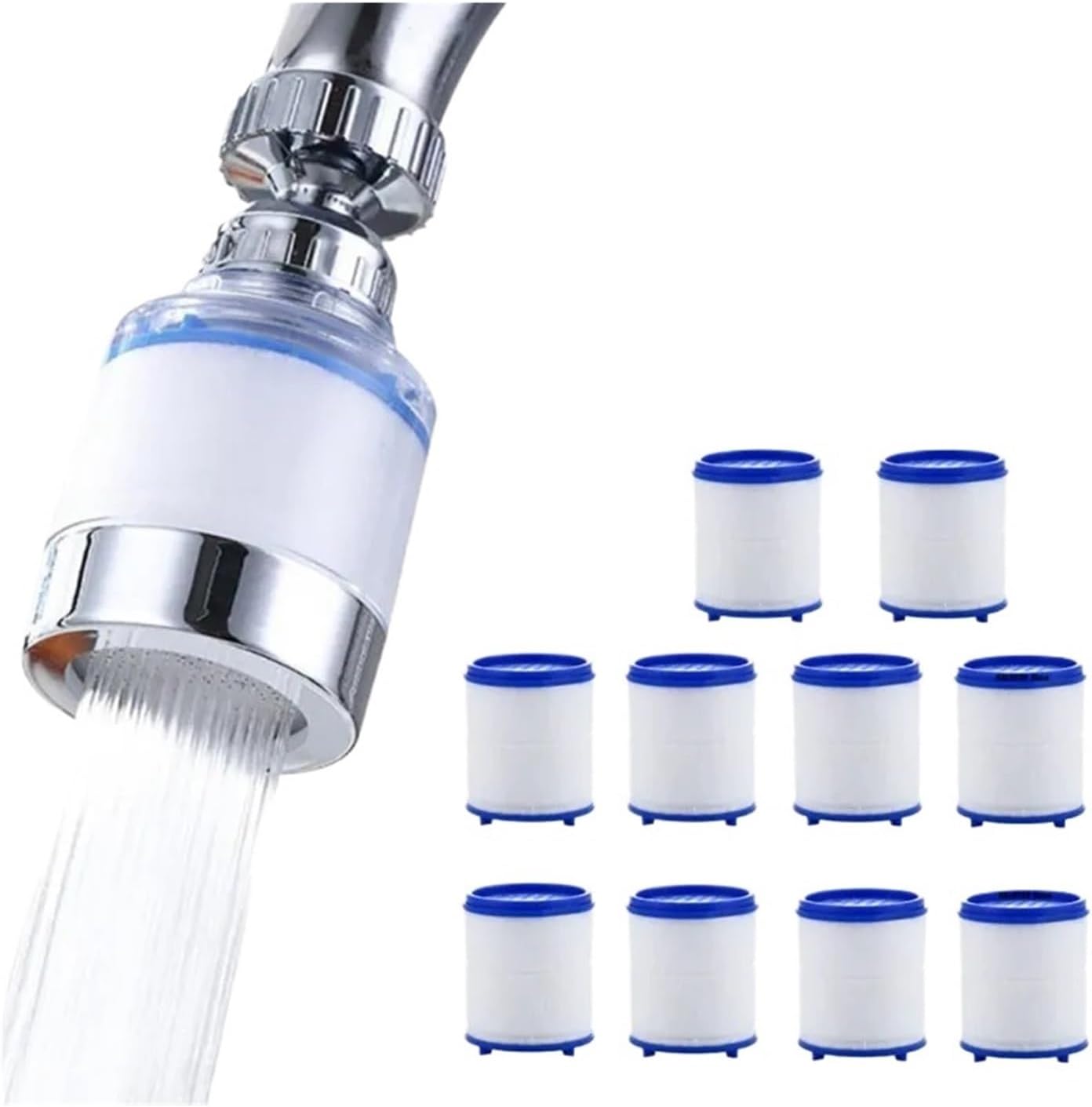 10PCS Filter Element Faucet Water Purifier Filter Shower(Universal Converter)
